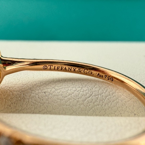 Tiffany & Co. Soleste Double Halo Diamond Ring 18k Rose Gold - Picture 6 of 7